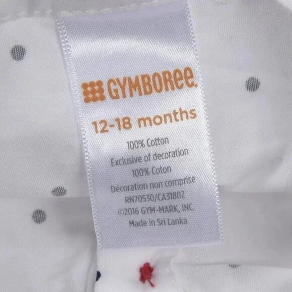Gymboree Dress Bundle Red White Blue Cotton Floral Polka Dot Size 12-18M - Picture 6 of 10